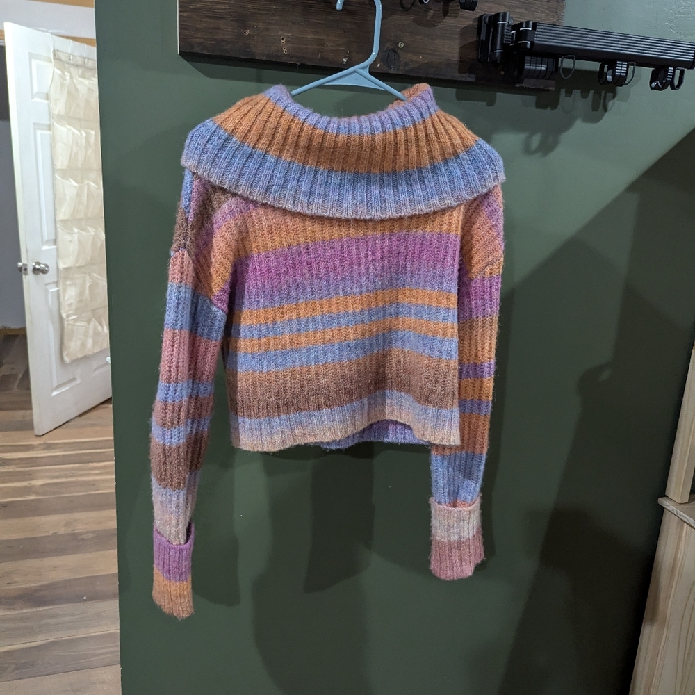 Anthropologie Colorful Crop Sweater